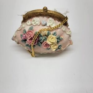 Floral Embellished Mini Bag with Chain